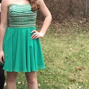 Green Sherri hill cocktail dress